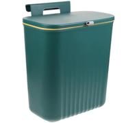 Toddmomy Poubelle Suspendue Cuisine 9l Verte avec Couvercle Coulissant, en Pp Facile à Nettoyer, Capacité Solide pour Rangement Salle de Bain Moderne et Créatif