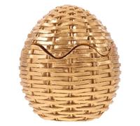 Toddmomy Récipient Décoratif en Résine Imitation Osier Ovale avec Couvercle Doré, Boîte de Rangement Élégante pour Salle de Bains et Chambre, Style Ferme Raffiné