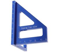 Toddmomy Règle de Mesure Multi-angles en Alliage D'aluminium, Règle à Calcul 45/90°, Compacte et Légère, Bleue, Travail du Bois, Mesures en Extérieur