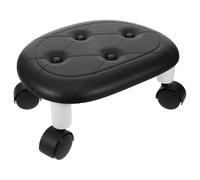 Toddmomy Tabouret Pivotant à roulettes Noir en Fer et Plastique, Résistant à l'usure, Facile à Glisser, Siège Rond pour Maison et Bureau