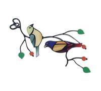 Toddmomy Vitraux Suspendus Oiseaux Verre Art Verre Décoration Extérieure Pendentif Oiseau Décoration Murale Vitrail Suspendu