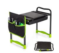 Todeco Banc Agenouilloir de Jardin, Repose Genoux avec 2 Types de Coussins | Sac à Outils, Genouillère et siège de Jardin Pliable, Tapis de Pelouse et Coussinets Doux pour Genoux de Jardinage