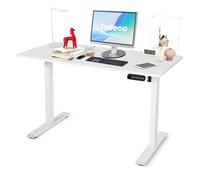 Todeco Bureau Assis-Debout Électrique 120 × 60 cm, Réglable en Hauteur | 4 Mémoires de Hauteur, Anti-Collision, Sécurité Enfant, Moteur Silencieux, Ergonomique pour Télétravail et Étudier