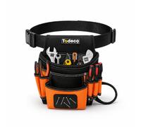 Todeco Ceinture Porte-Outils Magnétique Réglable Sacoche à Outils | Polyester 600D Résistant, Multi-Poches Imperméable, Léger et Pratique pour Électriciens, Charpentiers
