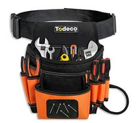 Todeco Ceinture Porte Outils, Sacoche A Outils Avec Ceinture Reglable, Ceinture Bricolage Magnetique, Ceinture Outils Pour La Fixation Des Vis, Boulons, Clous, Bits, Attaches, Tournevis