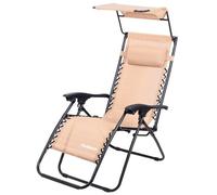 Todeco Chaise Longue Transat Jardin Plein Air, Transat De Plage Avec Pare Soleil, Bain De Soleil Avec Repose-Tête, D'accoudoirs Réglables, Kaki