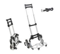 Diable pliant - TODECO - 10 roues - Alliage d'aluminium - Réglable en hauteur - 4 roues universelles