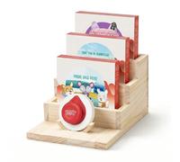 Todeco Étagère de Rangement pour Contrôleur et Disques Tonieplay | Bois Massif Robuste, Mural ou à Poser sur Bureau, Kit de Fixation Murale inclus, Sans Montage, pour Chambre d'enfant