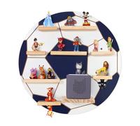 Todeco Étagère magnétique, pour tonie box et tonies, jusqu'à 20-25 tonies, murale étagère pour boîte à musique pour enfant, football