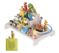 Todeco Étagère magnétique, pour Tonie Box et Tonies, avec Plateau Rotatif Amovible, Jusqu'à 20-25 Tonies, Étagère autoportante pour boîte à Musique pour Enfant, Escalier