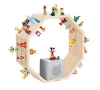 Todeco Étagère magnétique, pour tonie box et tonies, jusqu'à 60-70 tonies, poser ou murale, étagère pour boîte à musique pour enfant, octogone