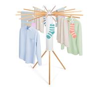 Todeco Etendoir linge interieur, Séchoir à Rayons en éventail en bois, Séchoir à linge pliant pour le linge de petite taille terrasse jardin