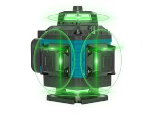 Todeco Niveau Laser 4 x 360° 4D 16 Lignes Laser Auto-Nivelant | Mode Impulsion Extérieur, avec 2 x 3000 mAh Batterie & Affichage LED, Support Rotatif, Télécommande et Trépied