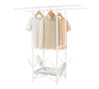 Todeco S¿¿choir ¿¿ Linge Pliable Etendoir Linge, Aucun assemblage requis, Gain de Place, (84-144)x(87-154)x55cm, Jusqu¡¯¿¿ 50 kg, Roues Stables, Avec range-chaussures, Id¿¿al pour les appartements