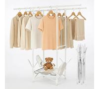 Todeco S¿¿choir ¿¿ Linge Pliable Etendoir Linge, Aucun assemblage requis, Gain de Place, (84-144)x(87-154)x55cm, Jusqu¡¯¿¿ 50 kg, Roues Stables, Avec range-chaussures, Id¿¿al pour les appartements