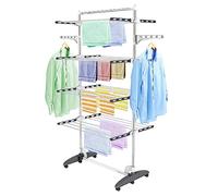 Todeco Séchoir à Linge Pliant 4 Niveaux, Etendoir à Linge intérieur, Gris