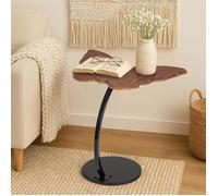 Todeco Table d'appoint bout de canapé Papillon Design, Table Basse en Forme de C, Table mobile avec cadre en Acier