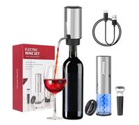 Todeco Tire-bouchon Électrique, Aérateur Électrique, Coffret 4-en-1