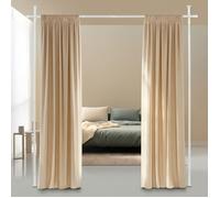 Todeco Tringle à Rideaux sans Percage, paravent interieur, écran réglable en flexibilité, 122 à 305 cm (H), 70 à 175 cm (l), Blanc