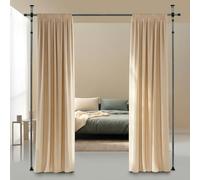 Todeco Tringle à Rideaux sans Percage, paravent Interieur, écran réglable en flexibilité, 122 à 305 cm (H), 70 à 177 cm (l), cloison de séparation de pièce pour Chambre ou Bureau, Gris