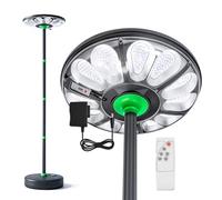 TODEHI Lampadaire solaire extérieur projecteur LED pour jardin patio garage | 75W avec de 240cm de haut, base remplissable d'eau éclairage de sécurité, lampes solaires pour jardin parking garage
