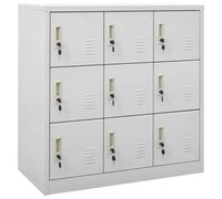 Todiikf Armoire à casier en acier à 9 compartiments Gris clair 90 x 45 x | Système d'armoire en acier robuste avec 9 compartiments verrouillables pour un rangement sûr au bureau
