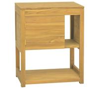 Todiikf Armoire de salle de bain en teck massif 60 x 40 x 75 cm | Armoire de salle de bain solide en teck massif finement poncé avec 1 porte et étagères pour votre salle de bain.