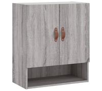 Todiikf Armoire murale gris sonoma 60 x 31 x 70 cm en bois | Armoire suspendue peu encombrante pour chambre à coucher et salon avec étagère pratique et concept de rangement moderne.