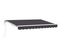 Todiikf Auvent électrique, anthracite, 3,5 x 2,5 m, à bras articulé, avec moteur et télécommande, demi-cassette pour terrasse, jardin, balcon, aluminium, tissu d'auvent en polyester