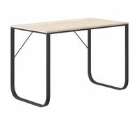 Todiikf Bureau d'ordinateur - 110 x 60 x 73 cm - Noir - Aspect chêne | Table d'ordinateur portable polyvalente pour bureau et bureau à domicile avec cadre en métal robuste au design industriel