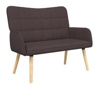 Todiikf Canapé 2 places marron foncé, tissu et métal, 115 x 61 x 87 cm | Canapé double compact avec cadre en métal robuste et housse en tissu doux pour le salon ou la chambre à coucher.
