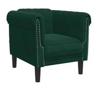 Todiikf Fauteuil rembourré en velours vert foncé 80 x 77 x 74 cm pour salon | Fauteuil club confortable avec housse douce et pieds en bois solides, idéal comme fauteuil de lecture pour chambre et salon.