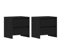 Todiikf Lot de 2 tables de chevet aspect chêne noir 45 x 34 x 44,5 cm | Table de chevet duo robuste en bois avec tiroirs pour de l'ordre et une ambiance chaleureuse dans la chambre à coucher.