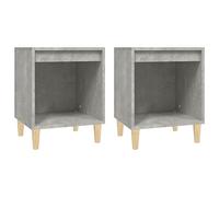 Todiikf Lot de 2 tables de chevet en bois gris béton 40 x 35 x 50 cm | Table de chevet élégante duo pour chambre à coucher avec espace de rangement pratique et plateau de rangement robuste.