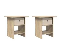 Todiikf Lot de 2 tables de chevet en chêne Sonoma - 41 x 40 x 45 cm - Console de chevet avec 1 tiroir et 1 compartiment de rangement - Table de chevet moderne pour chambre à coucher