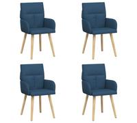 Todiikf Lot de 4 chaises de salle à manger rembourrées en tissu bleu | Fauteuil rembourré confortable avec accoudoir, housse bleue, pieds en bois robustes et dossier stable pour salle à manger et