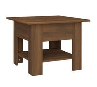 Todiikf Table basse aspect chêne marron 55 x 55 x 42 cm | Table d'appoint carrée avec étagère supplémentaire pour magazines et collations dans le salon ou la chambre à coucher.