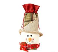 Todikaper Manchon festif à carreaux pour bouteille avec boutons de 30 cm | Matériau en chanvre naturel, texture rustique, design réutilisable, s'adapte aux bouteilles standard, choix