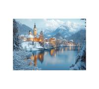TODOAA hiver neige Tableaux Muraux Affiche de paysage de nuit d’hiver Moderne Impression sur Toile Image Tableau Murale -Chambre Deco Décoration Salon Art Wall(blanc)-30x40cm Sans cadre