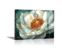 TODOAA Moderne Plantes Fleur Tableau Toile Fleur dorée moderne Tableau Esthétique Images Murales pour la Maison, Bureau, Salon, Chambre Affiches(Or)-50x70cm Encadrée
