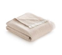 Todocama - Couverture en Coton Extra Douce avec Motif à Rayures, Couvre-lit Multifonction Four Seasons pour canapé, lit, Housse décorative et Couverture écharpe (120x180cm, Beige Sable)