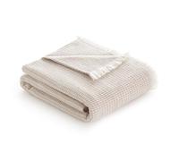 Todocama - Couverture en Coton Extra Douce avec Motif Gaufre, Couvre-lit Multifonction Four Seasons pour canapé, lit, Housse décorative et Couverture écharpe (Beige Sable, 180 x 240 cm).