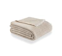 Todocama Couverture en Coton Extra Doux, Quatre Saisons, Couvre-lit Multi-usages canapé, Plaid pour lit, Couverture Foulard (120 x 180 cm, Beige arène).