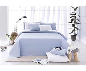 Todocama Couvre-lit Fin avec Motif piqué pour Le Printemps, l'été, l'automne et l'hiver. 100% Microfibre Extra Douce. Housse de Couette Multifonction 105-200 x 260 cm, Bleu Clair