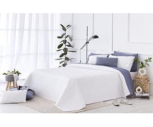 Todocama Couvre-lit Fin avec Motif piqué pour Printemps, été, Automne et Hiver, 100% Microfibre Extra Douce, Housse de Couette Multifonction 105-200 x 260 cm, Blanc