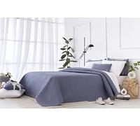 Todocama Couvre-lit Fin avec Motif Piquet, pour Printemps, été, Automne et Hiver, 100% Microfibre Extra Douce, Housse de Couette Multifonction 140/150/160 - 250 x 260 cm, Bleu grisâtre