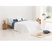 Todocama Etoile - Couvre-lit boutis Fin avec Motif étoiles, pour Printemps, été, Automne et Hiver. 100% Microfibre Extra Douce - Housse de lit Multifonction pour lit 105-200 x 260 cm - Blanc