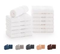 Todocama - Lot de 12 Serviettes de Toilette (30 x 30 cm) 100% Coton Doux et Absorbant, 550 g/m² Premium, (Blanc)