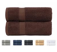 Todocama Lot de 2 Serviettes 100% Coton 550 g/m² Extra Douces 5501, très absorbantes et à séchage Rapide (Chocolat, 70 x 140 cm)