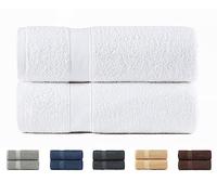 Todocama Lot de 2 Serviettes 100% Coton 550 g/m² Extra Douces 5501, très absorbantes et à séchage Rapide (Blanc, 70 x 140 cm)